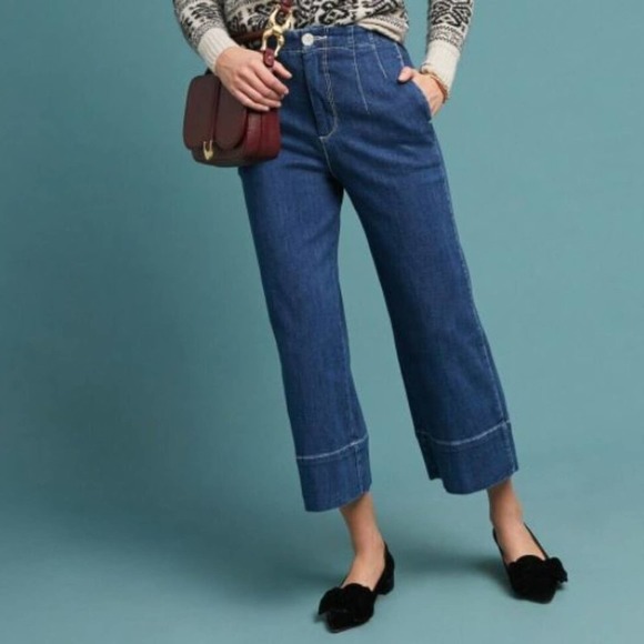 Anthropologie Denim - Anthropologie Pilcro Ultra High Rise, Wide Leg Cropped Jeans - Size 27